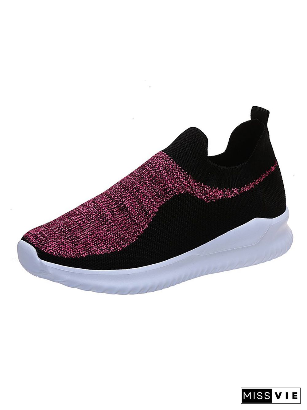 Color Block Sports All Season Daily Mother's Day Slip On Non-Slip Fly Woven Shoes EVA Sneakers for Women