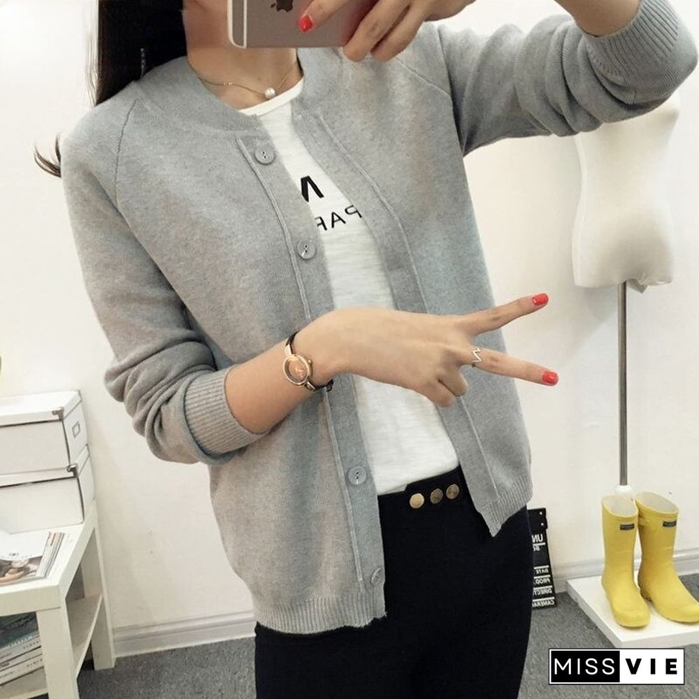 New Spring Autumn Winter Jacket Coat Primer Knit Cardigan 11 Color Female Cardigan Autumn Dress Sweater