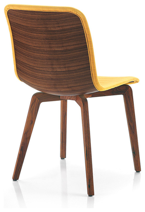 Vela Chair  Gray PU Upholstery  Walnut Back   Midcentury   Dining Chairs   by Bellini Modern Living  Houzz