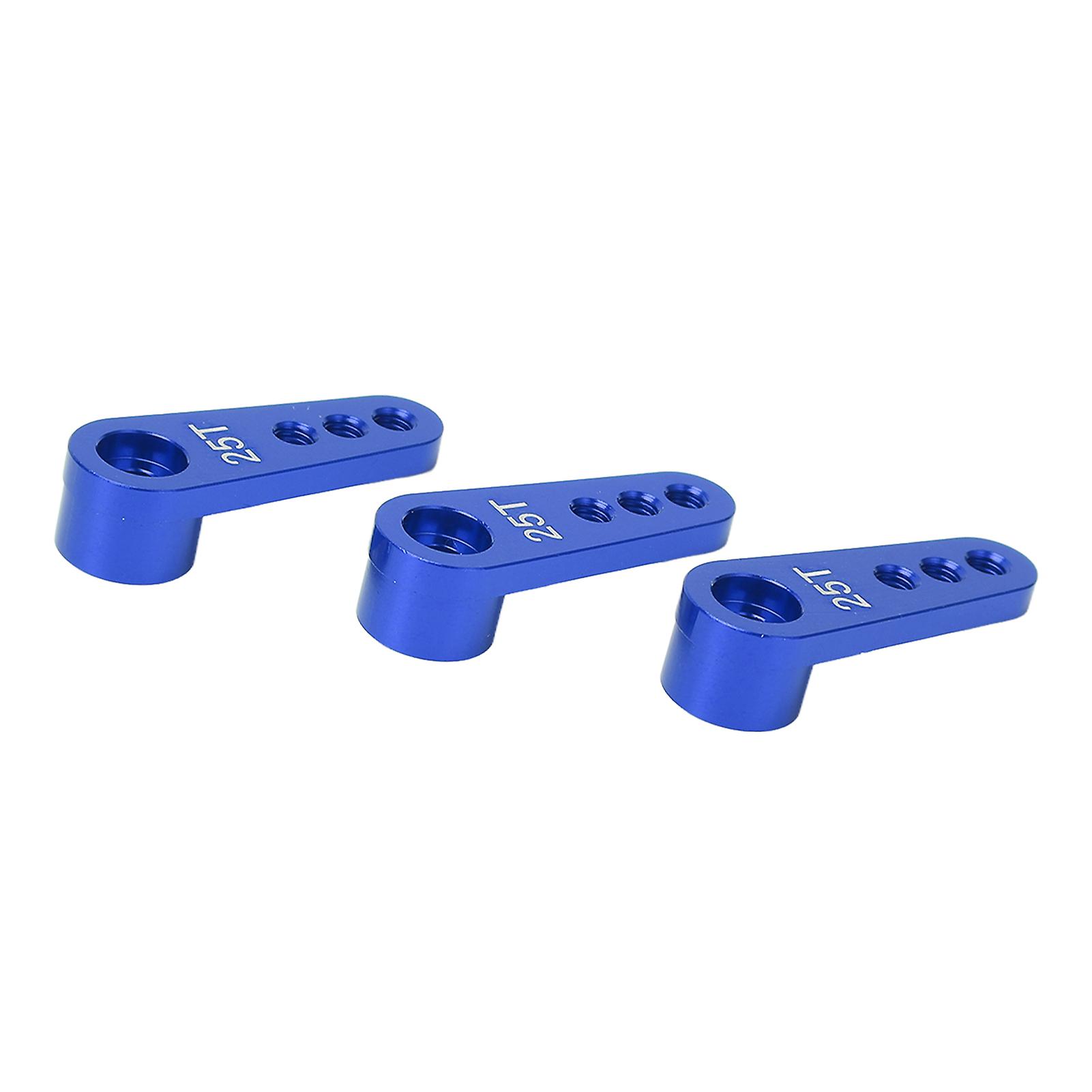 3pcs Rc Aluminum 25t Servo Horns Metal Steering Arm For 1/8 1/10 Rc Car Upgrade Partsblue