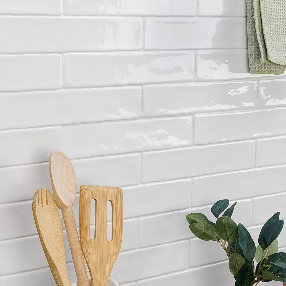 Ivy Hill Tile Newport White 2 in. x 10 in. Polished Ceramic Subway Wall Tile (5.70 sq. ft.  Case) EXT3RD100433