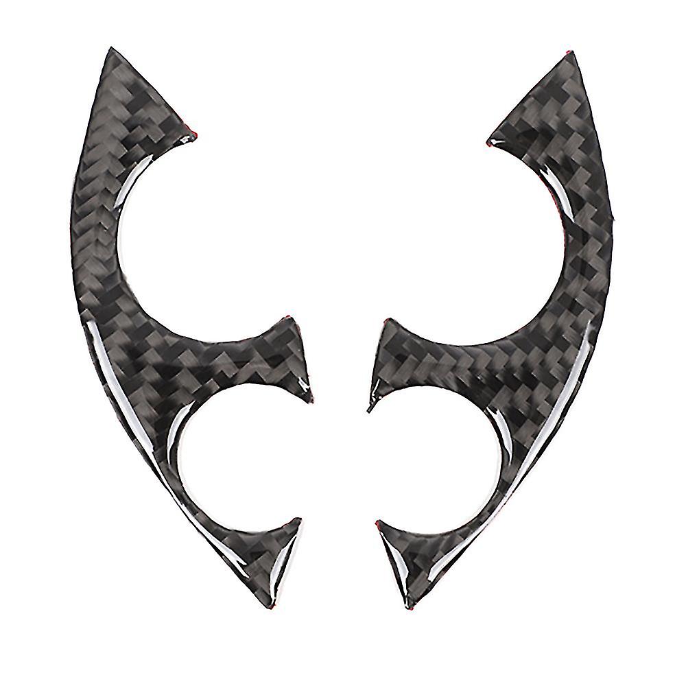 2pcs/set Car Carbon Fiber Steering Wheel Decoration Cover Trim Sticker Fit For Smart 453 Fortwo 201