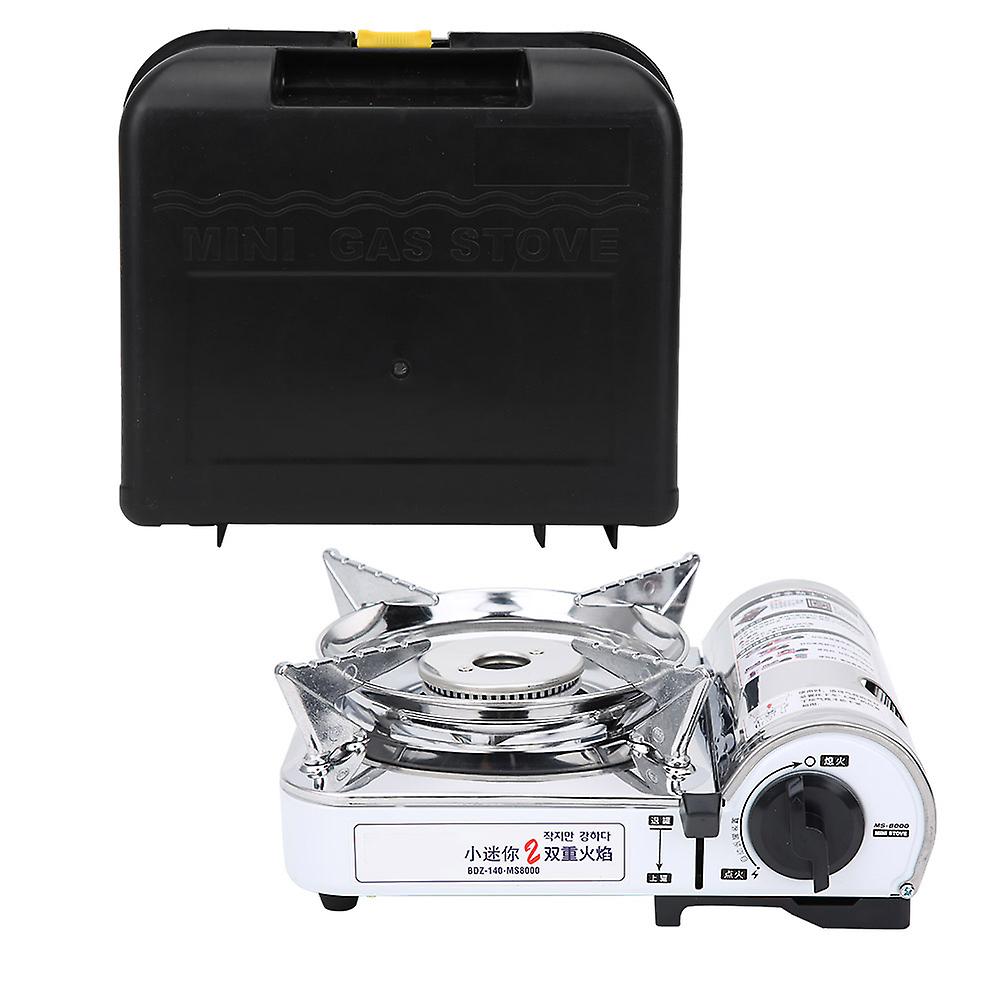 Msand#8209;8000 Portable Gas Stove Burner Camping Cassette Furnace Windproof For Camping Picnic Barbecuesilver