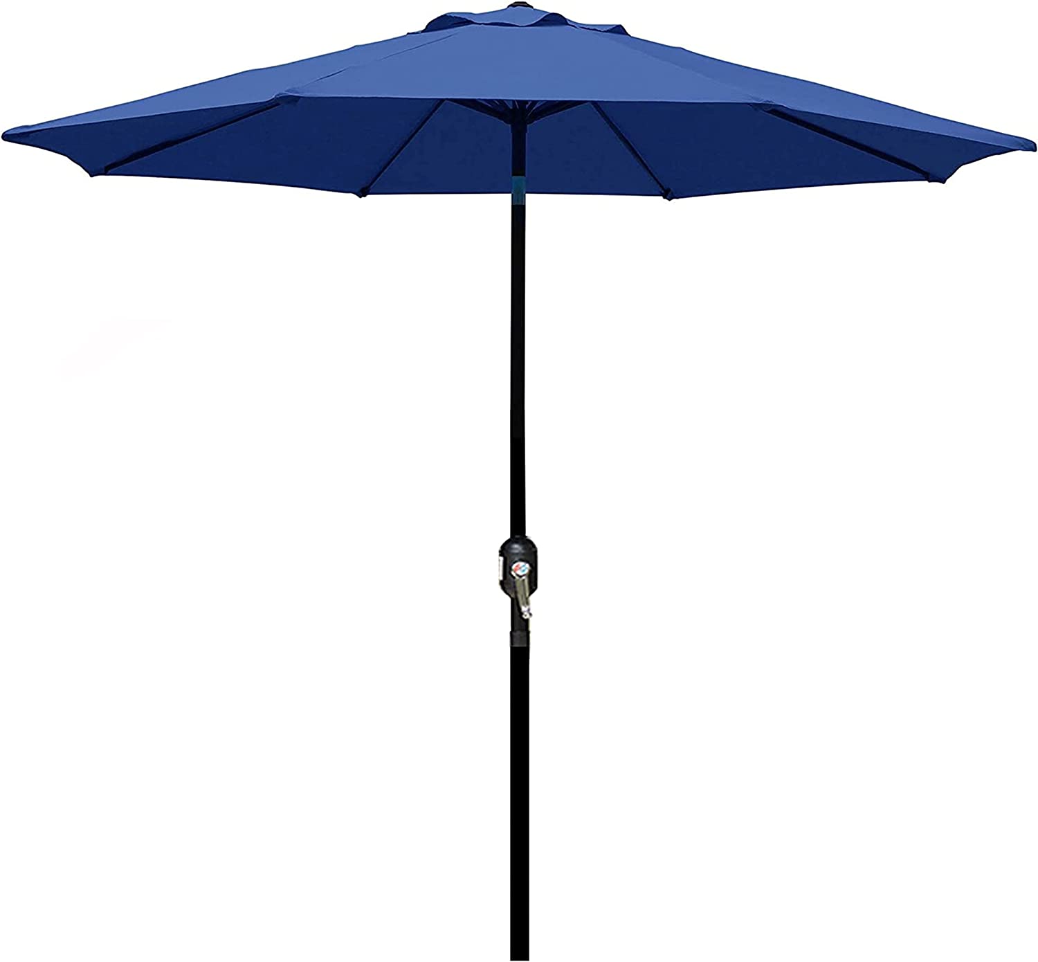 9' Outdoor Market Patio Umbrella with Push Button Tilt and Crank, 8 Ribs (Tan)