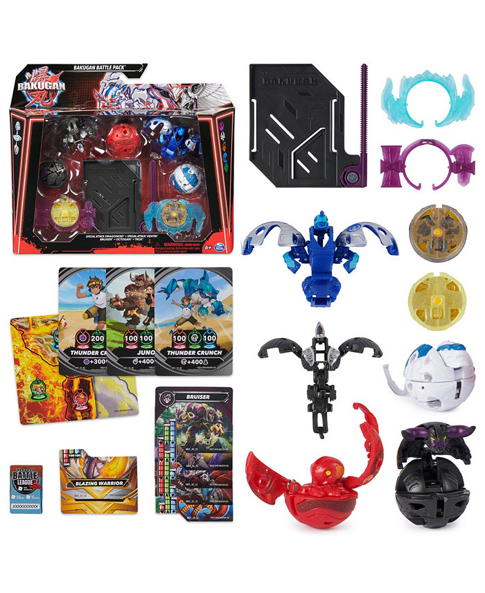 Bakugan Battle 5-Pack  Special Attack Dragonoid  Ventri  Bruiser  Octogan  Trox  Customizable  Spinning Action Figures