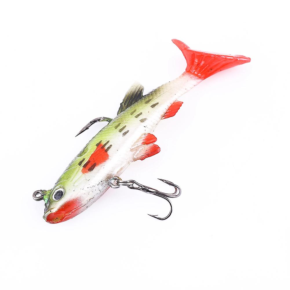 1pcs 8cm Lifelike Fishing Baits Soft Lures Tackle With Sharp Hook Yellow + Red