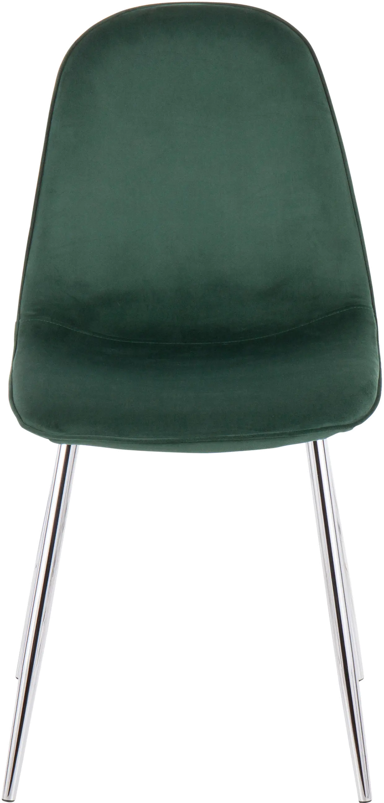 Contemporary Green and Chrome Dining Room Chair (Set of 2) - Pebble