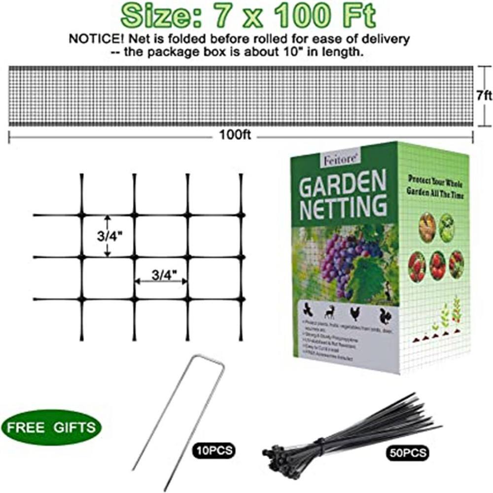 84 in. Black Polypropylene Anti Bird Deer Protection Garden Fence YY7SZ1H698