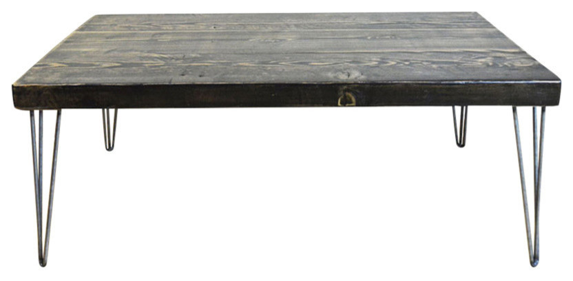 2.5 quotThick Coffee Table  Reclaimed Wood  Hairpin Legs   Industrial   Coffee Tables   by Barnxo  Houzz