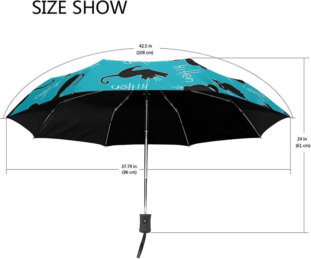 Travel Umbrella Automatic Windproof Foldable Umbrella Charming Cats