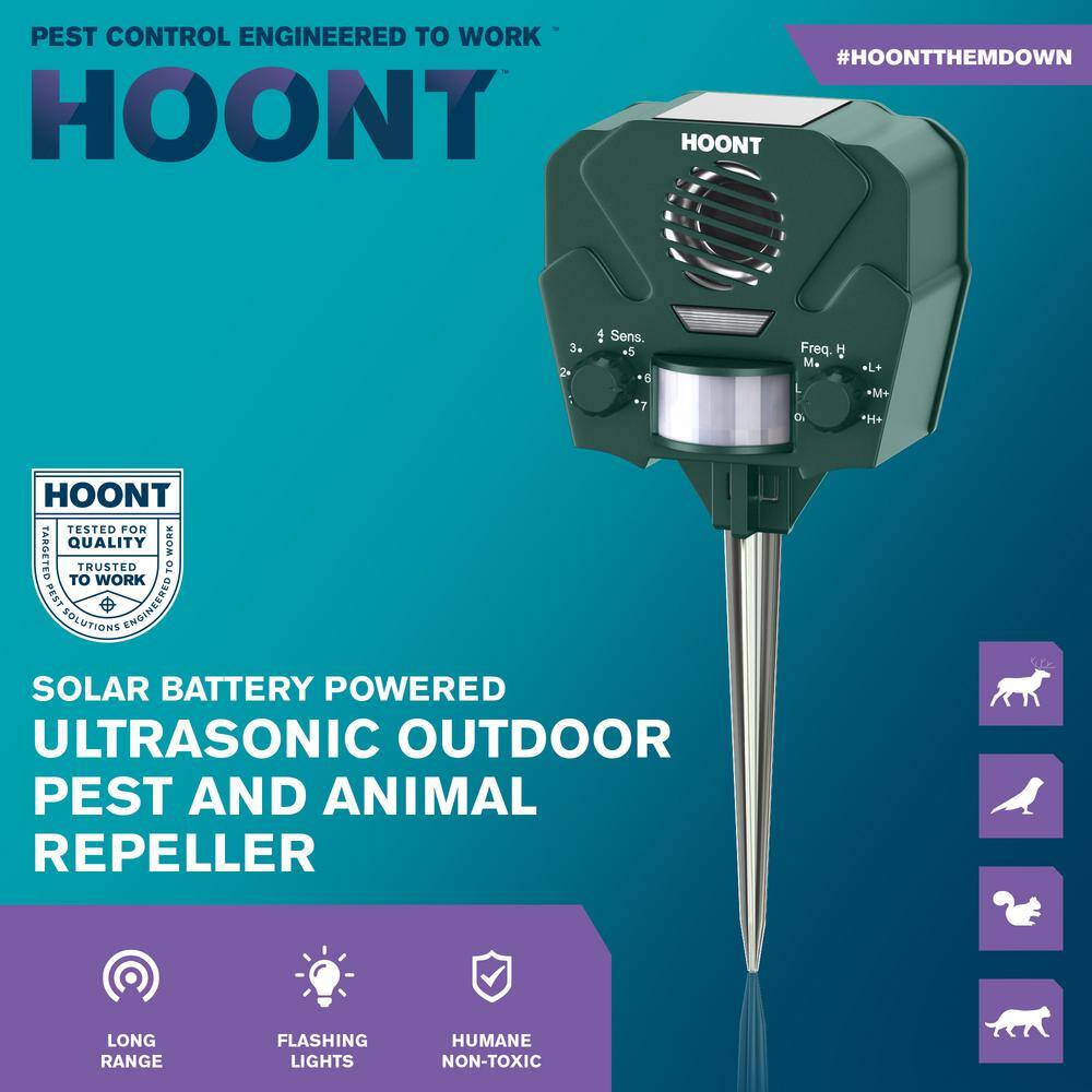 HOONT Advanced Motion Activated Solar Powered Ultrasonic Deer and Animal Repeller CY- H949