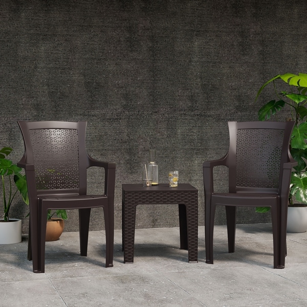 3Piece Outdoor Bistro Set with Mira Chairs and Trillia Table