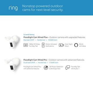 Ring Floodlight Cam Wired Plus - Smart Security Video Camera with 2 LED Lights 2-Way Talk Color Night Vision White B08F6GPQQ7