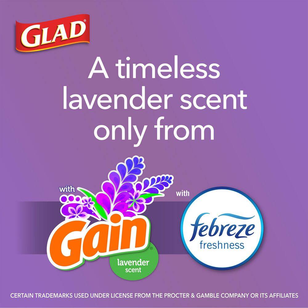 Glad Force Flex 13 Gal. Drawstring Lavender Scent Odor Shield Trash Bags (40-Count) 1258722440