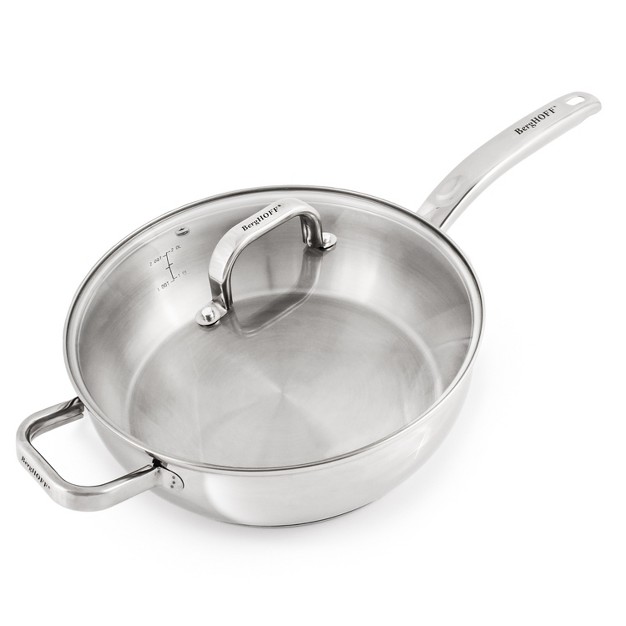 Berghoff Belly Shape 18 10 Stainless Steel Skillet With Glass Lid