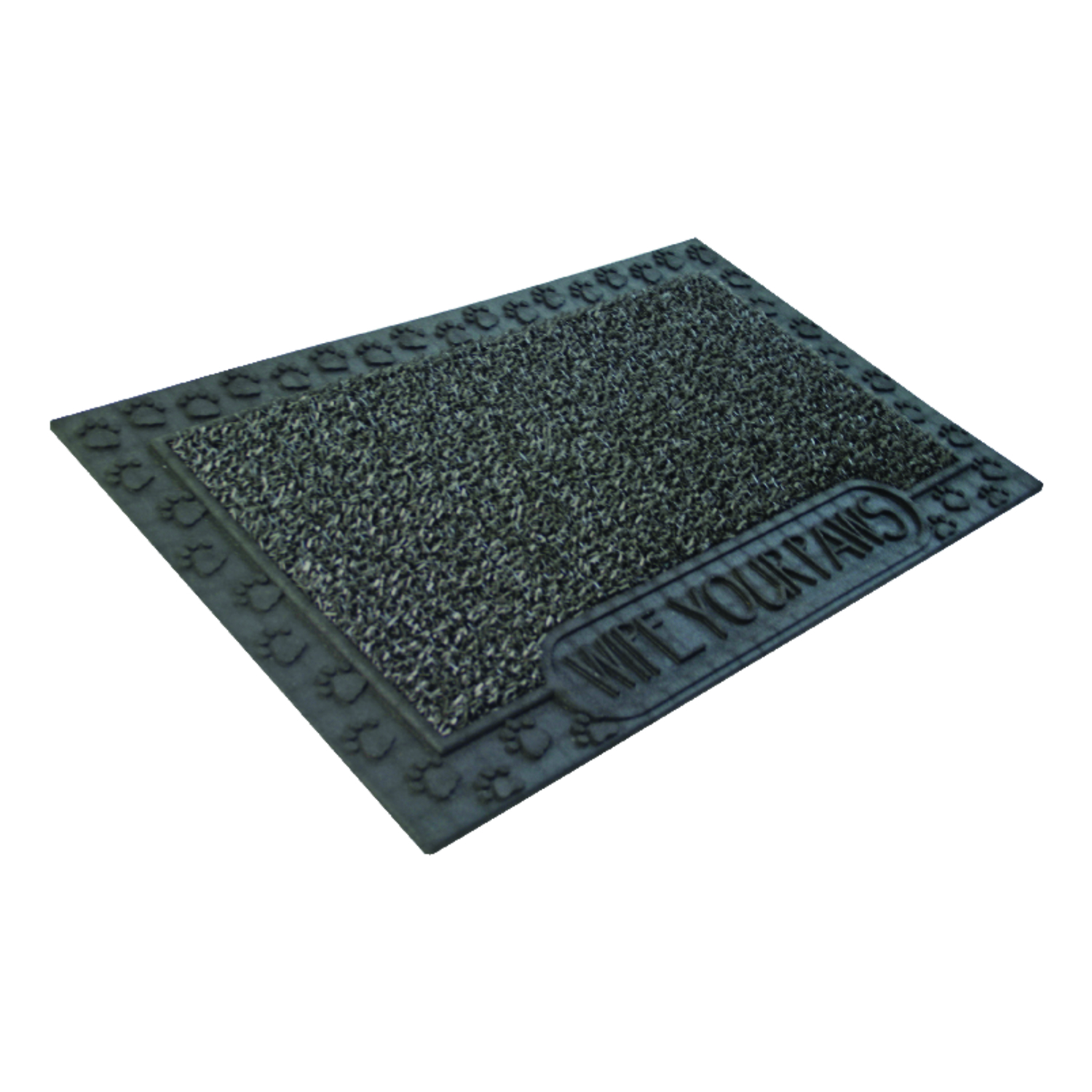 GrassWorx 30 in. L X 18 in. W Black Wipe Your Paws Polyethylene Door Mat