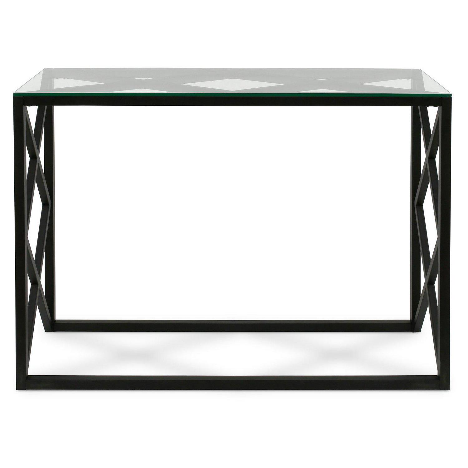 EvelynandZoe Contemporary Console Table with Glass Top