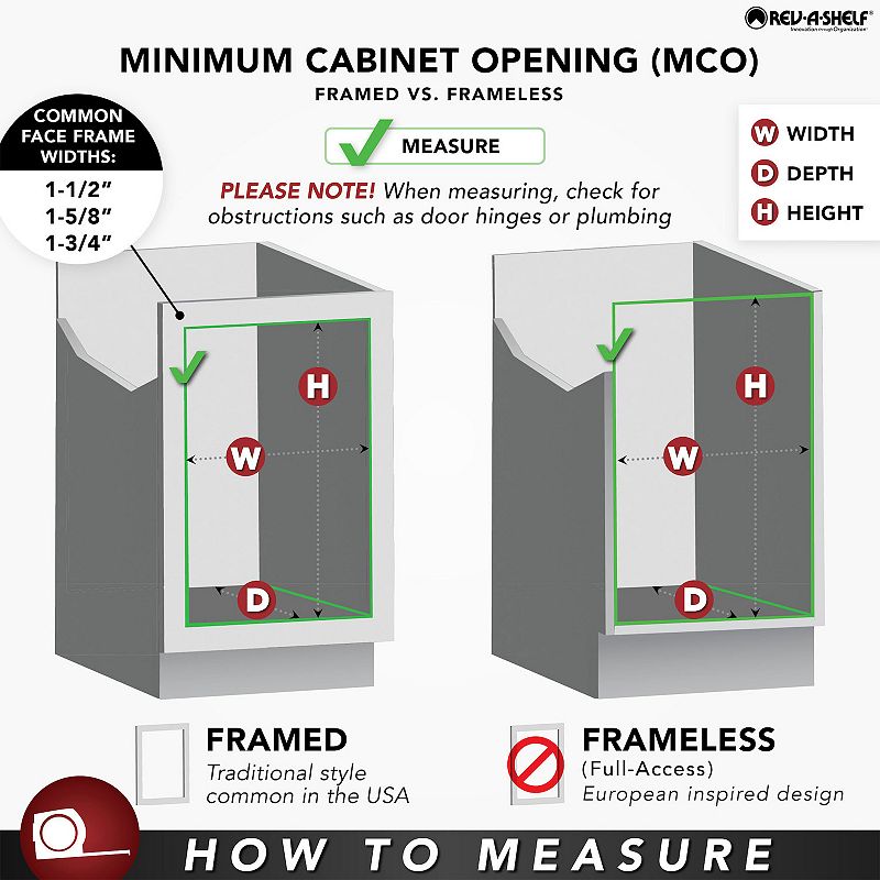 Rev-A-Shelf Cabinet Door Mount Hardware Extender Kit for Trash Can 5345-DM-KIT-1