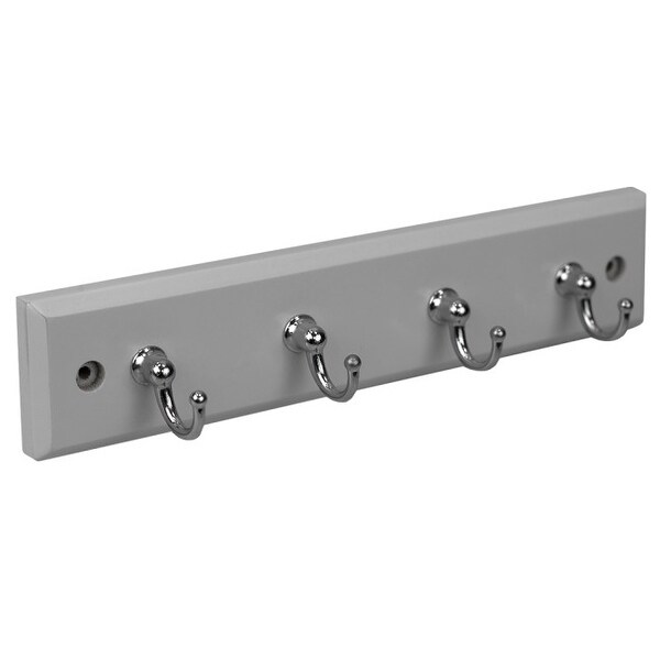 4 Hook Wall Mounted Key Rack， White