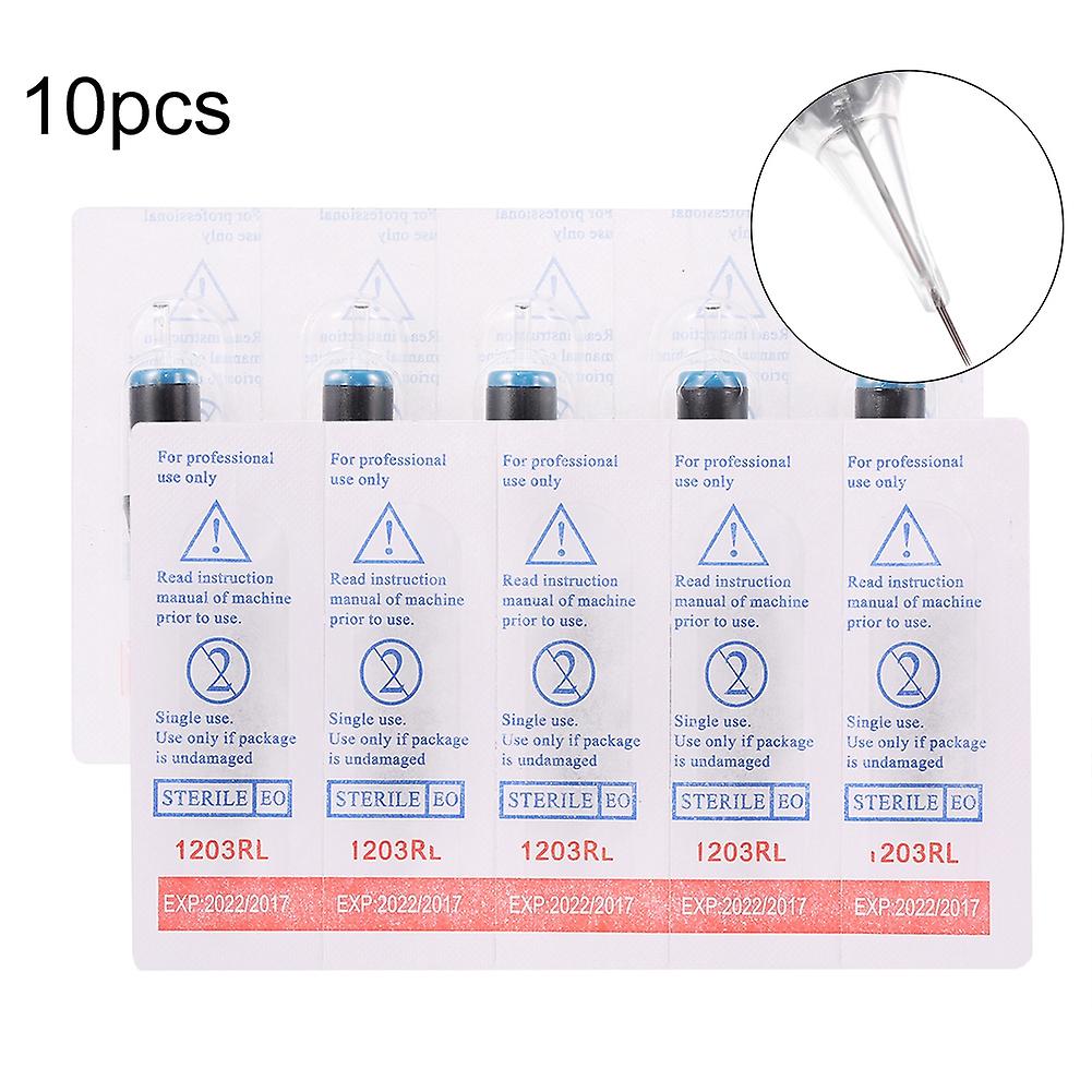 10pcs Disposable Semi Permanent Tattoo Cartridge Needles Rl/rm/m1/rs For Makeup Machine 3rl