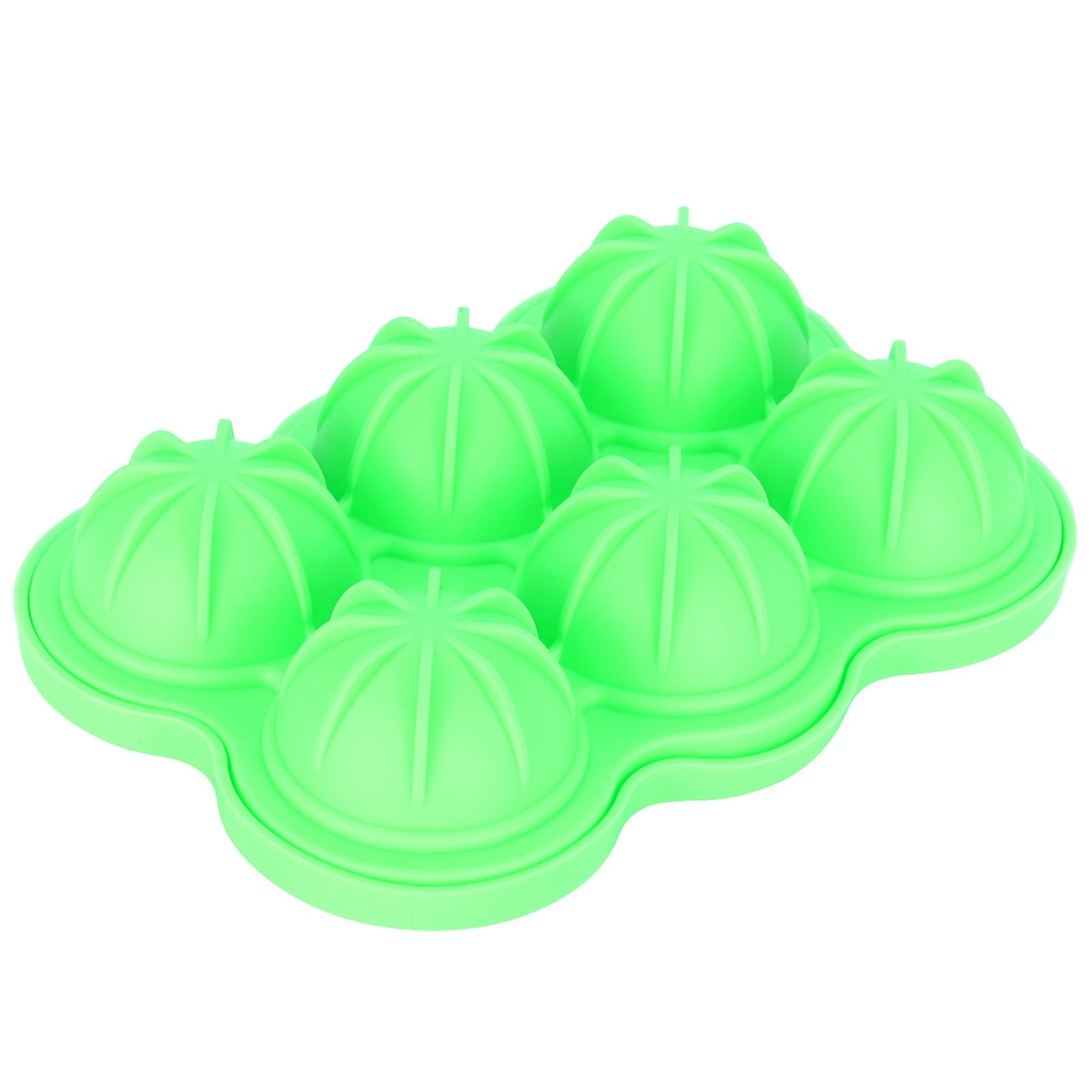 Silicone Ice Ball Mold， Reusable Silicone Round Ice Tray With Lids Ice Cube Tray Maker For Kitchen Bar， 6 Grid[green]