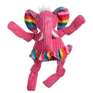 HuggleHounds Rainbow Elephant Knottie Dog Toy