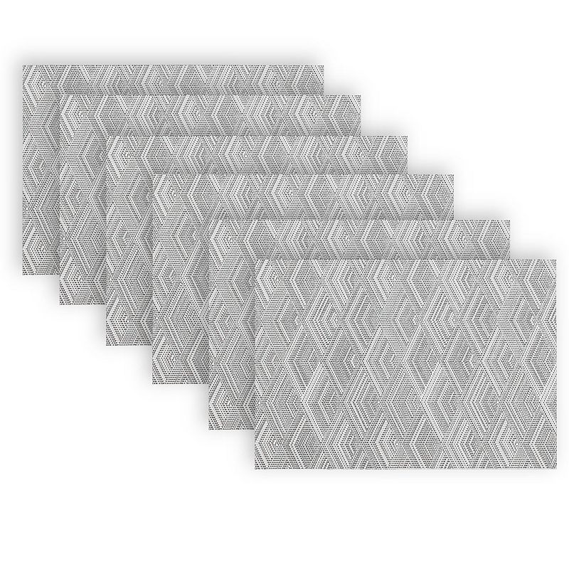 Dainty Home Diamonds Woven Vinyl Reversible Rectangular Placemat Set of 6