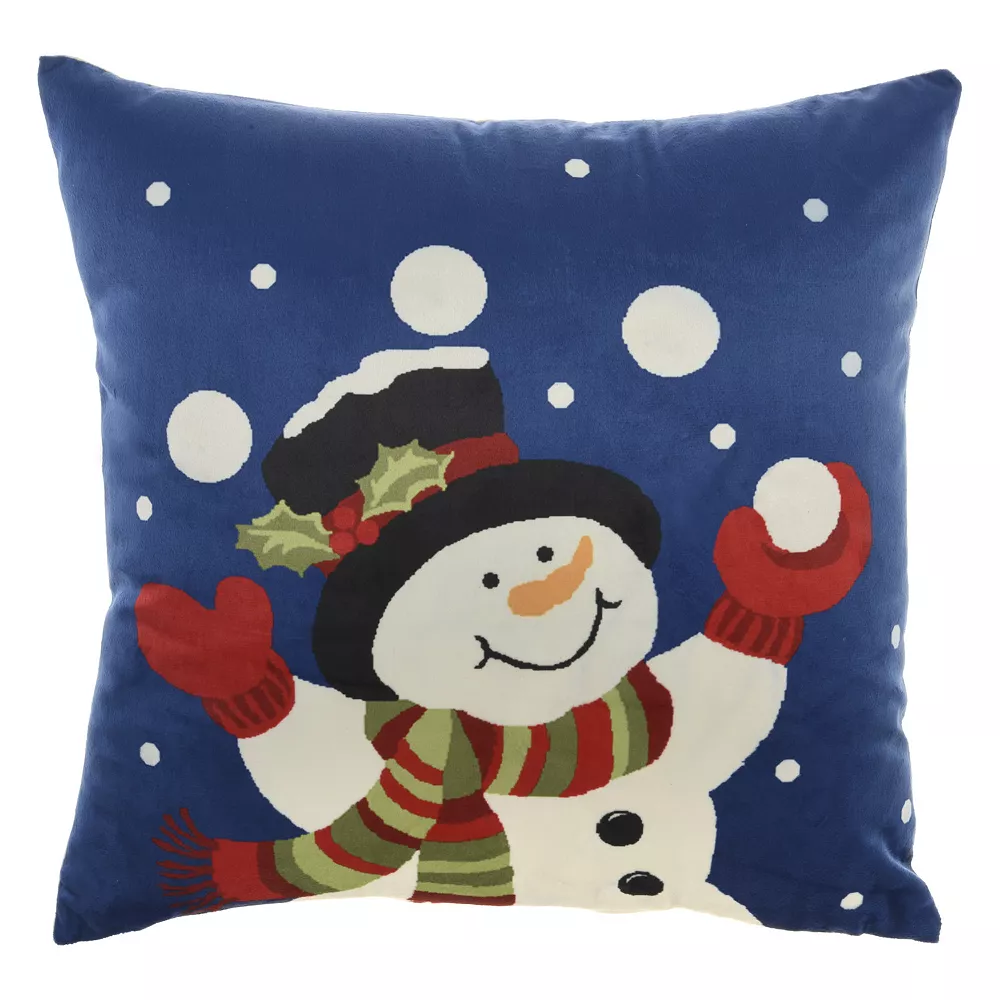 Mina Victory Light Up Snowman Throw Pillow