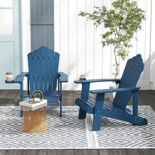 Gymax Patio HIPS Outdoor Weather Resistant Slatted Chair Adirondack