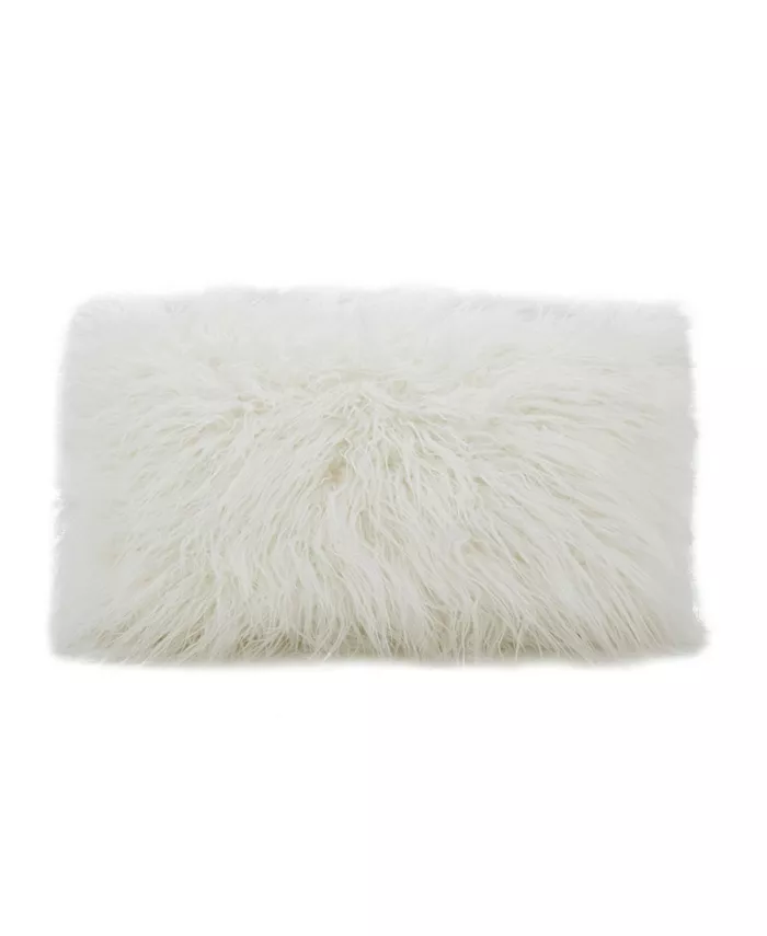 Saro Lifestyle Mongolian Faux Fur Decorative Pillow， 12