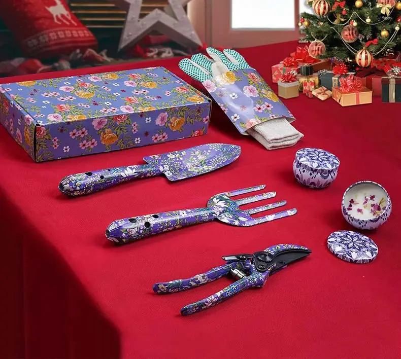 Custom Gardening Ladies Gift 6 PCS Purple Printed household Garden Hand Tools Set For Birthday Retirement Christmas Mothers Day