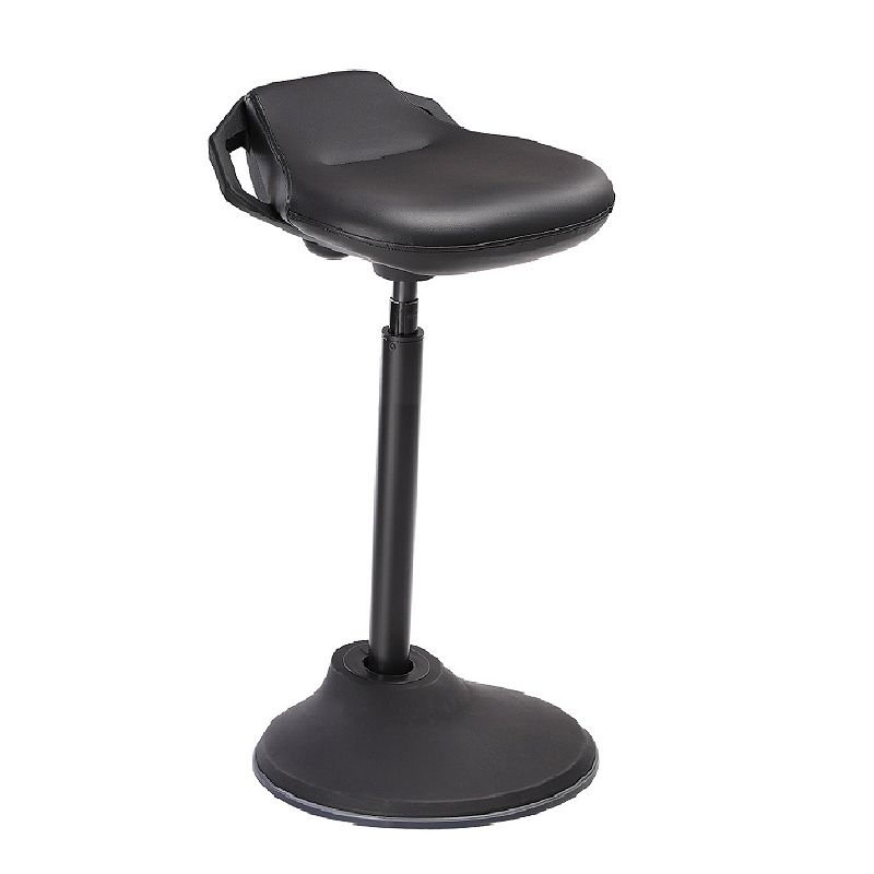 Standing Desk Chair， Swivel Ergonomic Standing Stool， Adjustable Height 23.6-33.3 Inches， Sitting Balance Chair Office， PU， Black