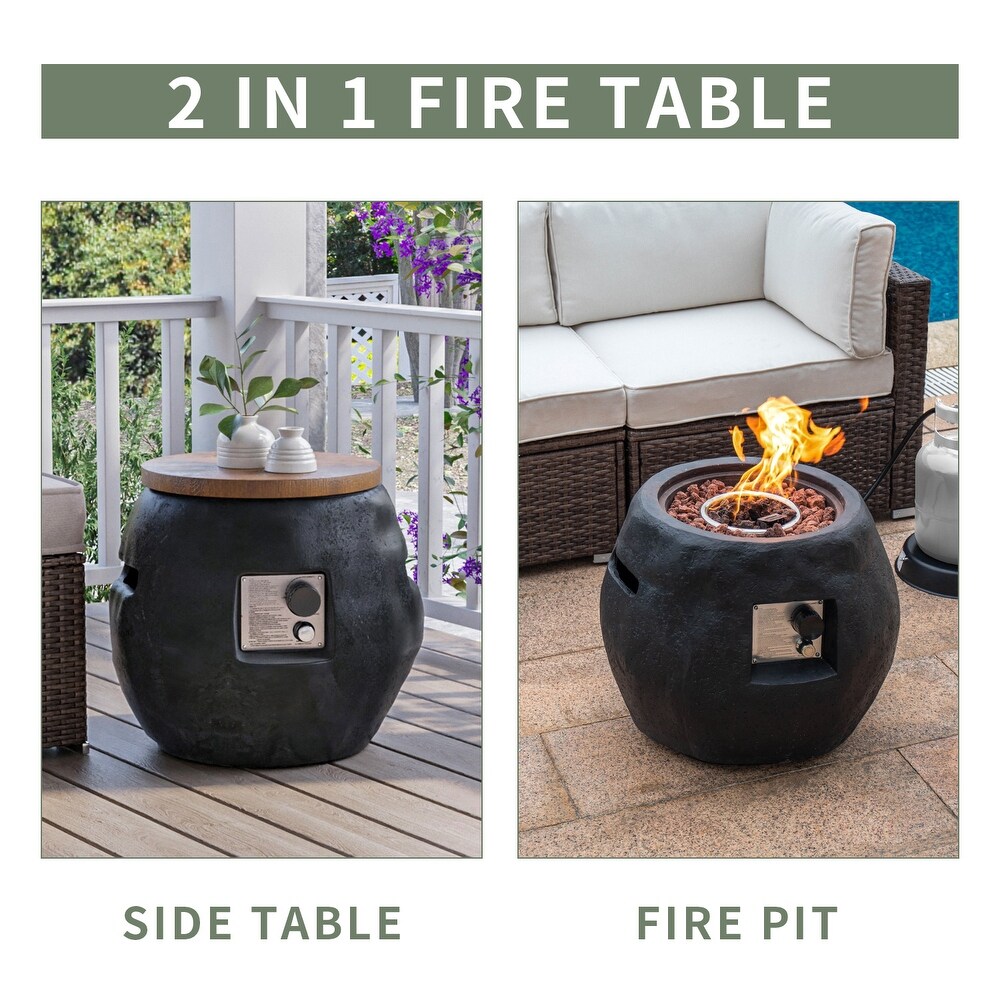 Outdoor Propane Firepit and Side Table   23\