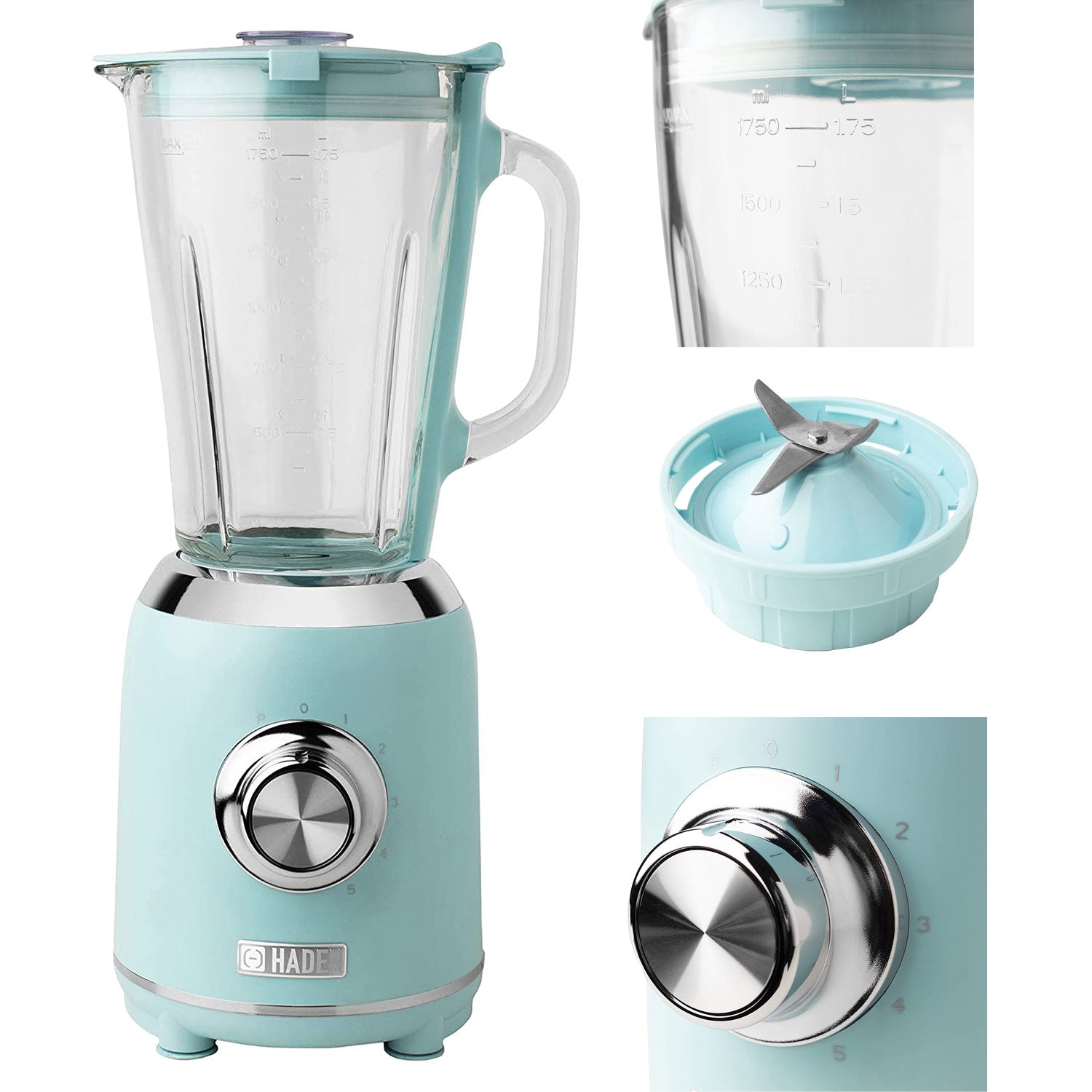 Haden Heritage Toaster, Kettle, Coffee Maker, Microwave, and Blender Set, Blue