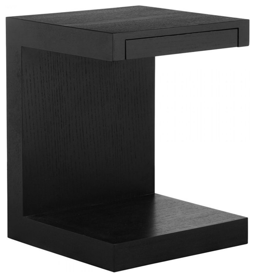 Home Square Handless Drawer Side Table in Black Oak   Set of 2   Transitional   Side Tables And End Tables   by Homesquare  Houzz