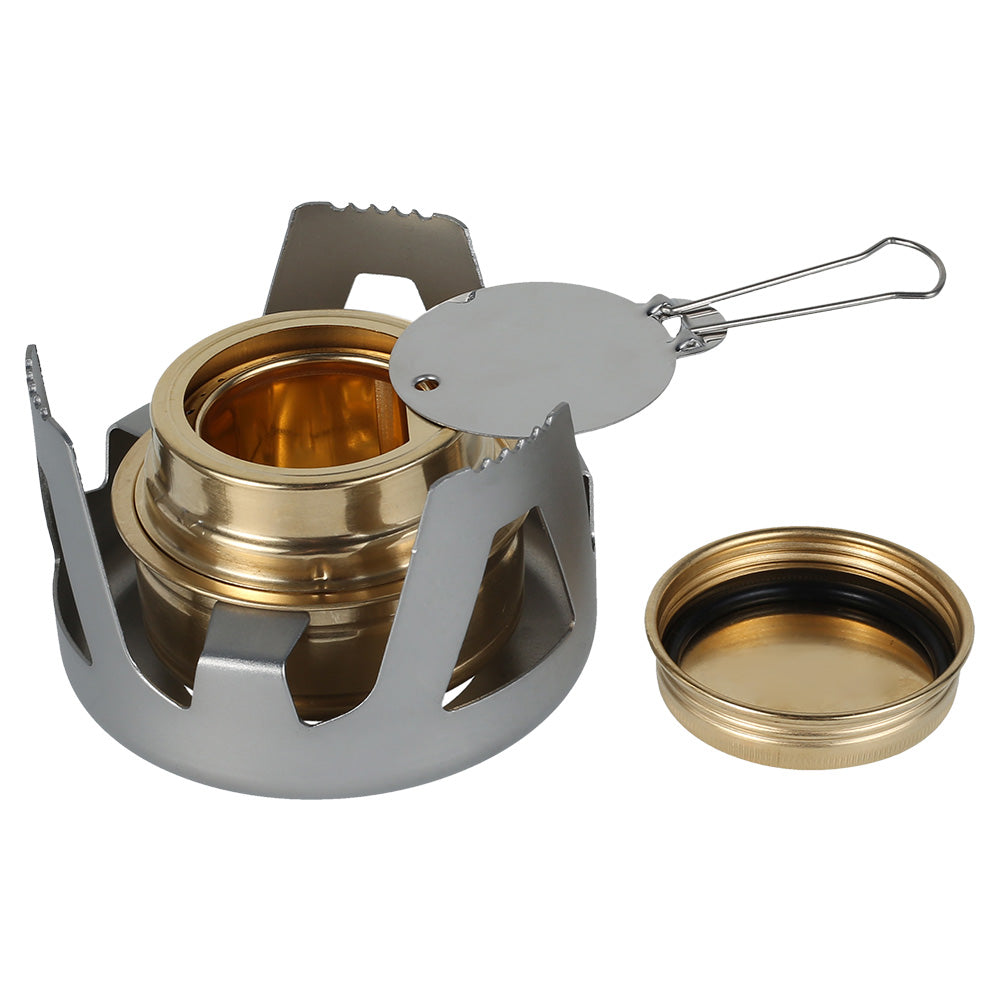 Willkey Mini Portable Outdoor Mini Alcohol Stove Burner Ultralight Camping Cookware Set for Outdoor Camping, Hiking, Backpacking, Picnic