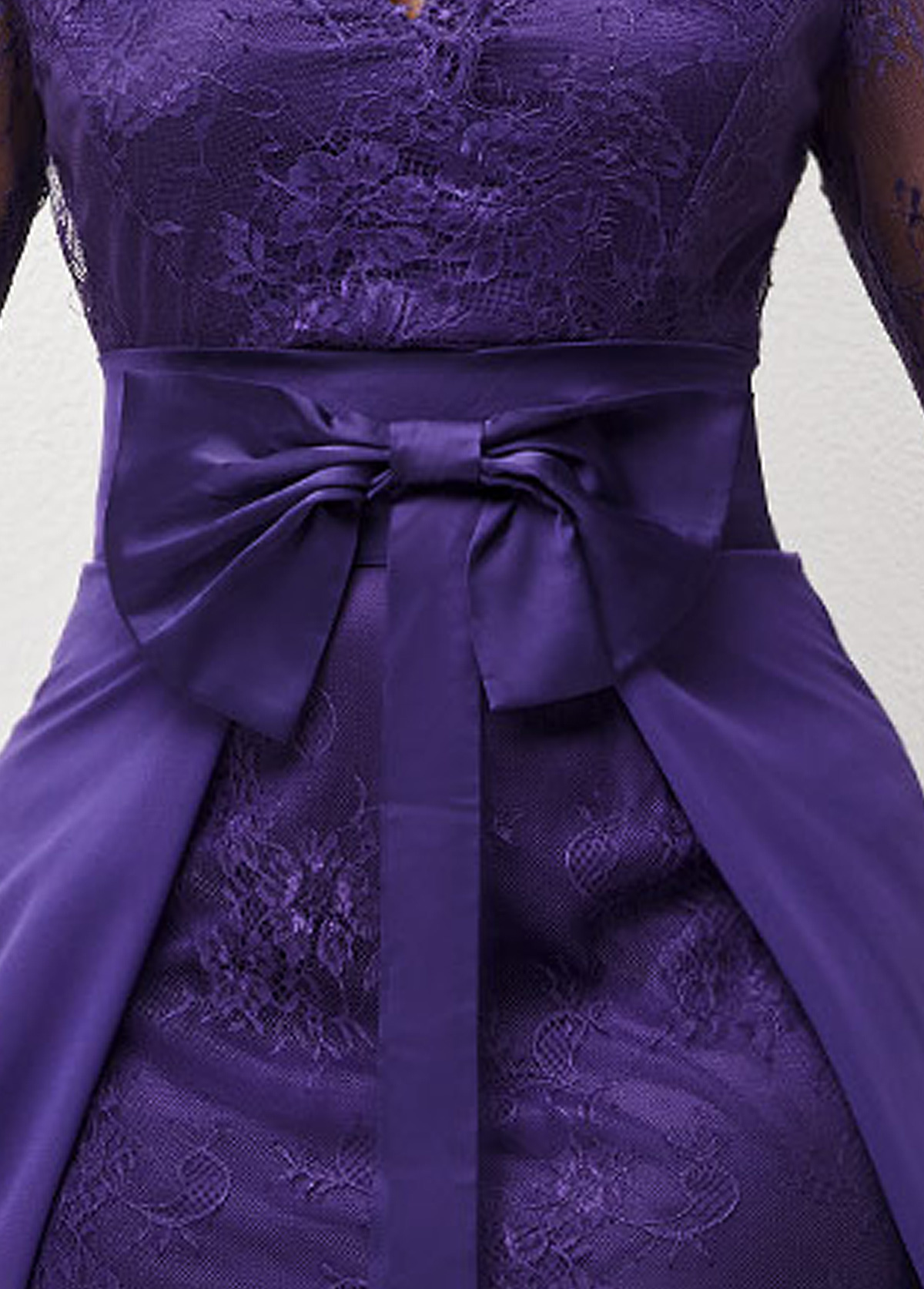 3/4 Sleeve Purple Multiway Lace Patchwork Dress