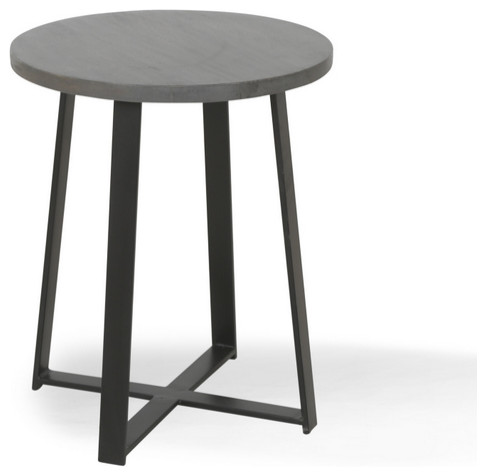 Posh Pollen Ross Round Side Table   Industrial   Side Tables And End Tables   by Hives  ampHoney  Houzz