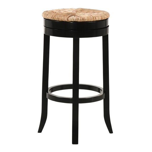 The Curated Nomad Aragon Rush Seat Swivel 30-inch Bar Stool - N/A