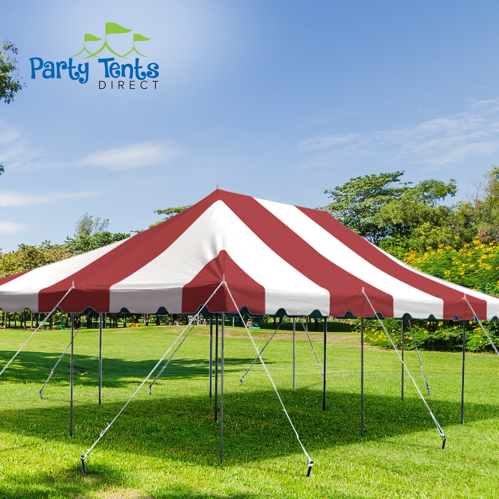 Party Tents Direct Weekender Outdoor Canopy Pole Tent, Red, 20 ft x 30 ft