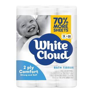 White Cloud 2-Ply Comfort Toilet Paper (400-Sheets Per Roll 12-Rolls Per Pack) 37812