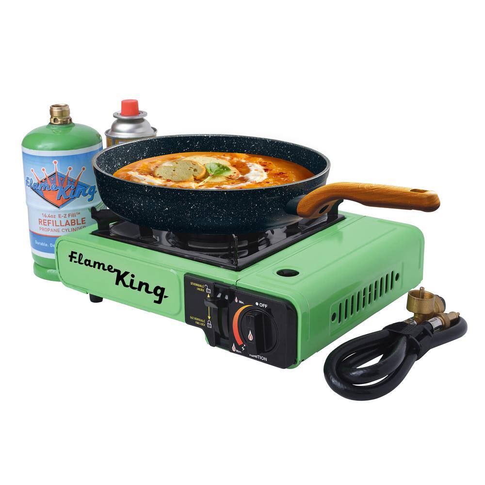 Flame King Portable Multi-Fuel Butane or Propane Camping Stove Burner with Carry Case VT-505