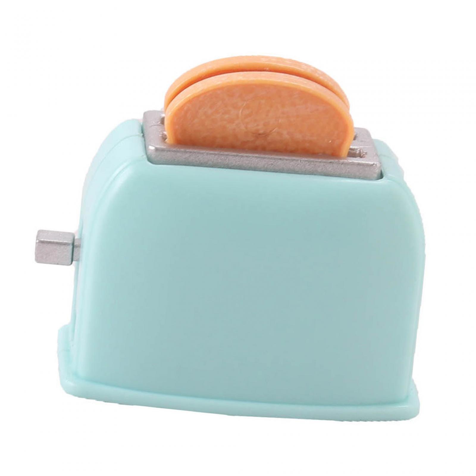 Dollhouse Bread Toaster Miniature Breakfast Bread Toaster For 1/6 1/12 Cafes Blue