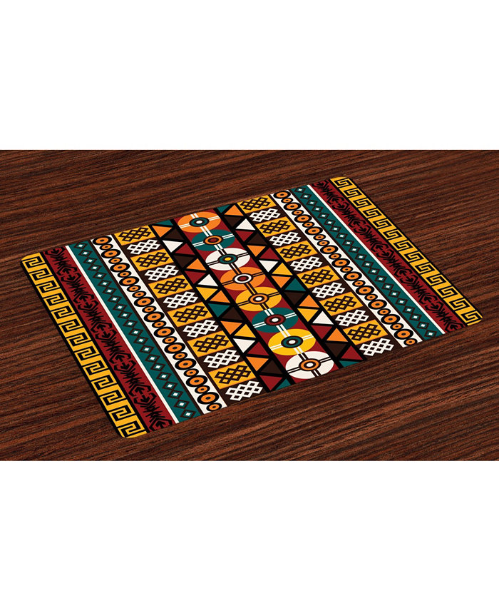 Ambesonne Kente Pattern Place Mats Set of 4