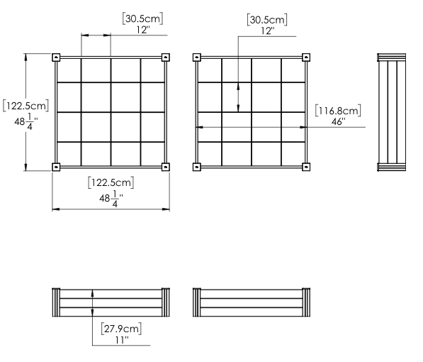 Vita Modular Vinyl Garden with Planting Grid 2-pack