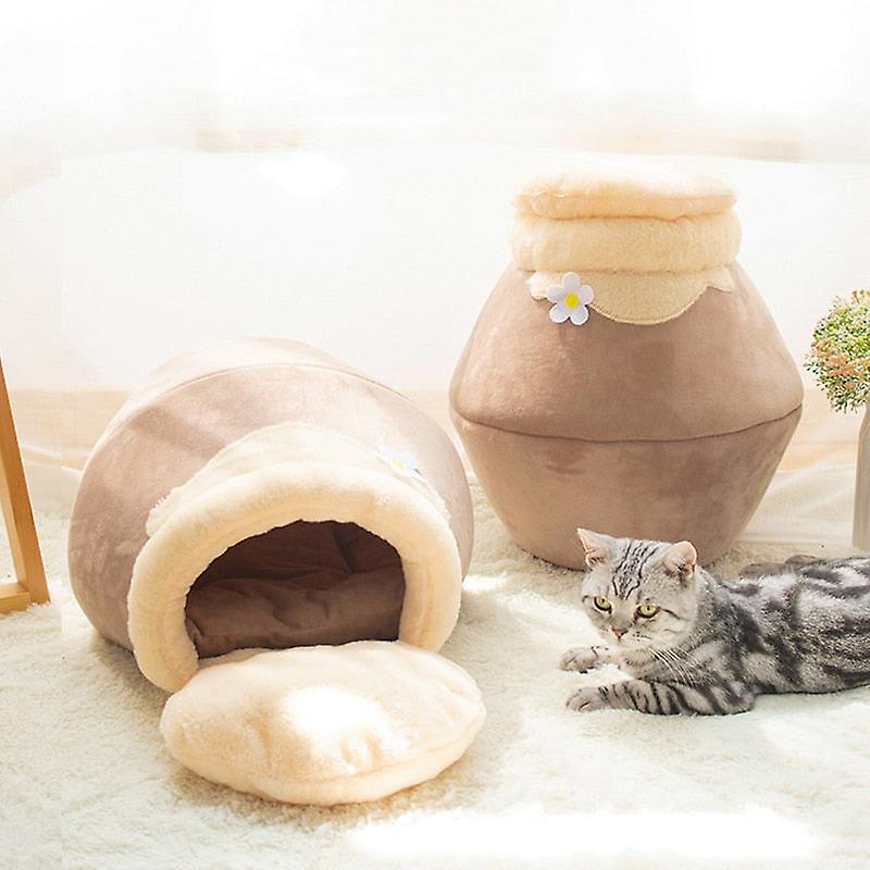 Luxury winter warm soft plush cat bed