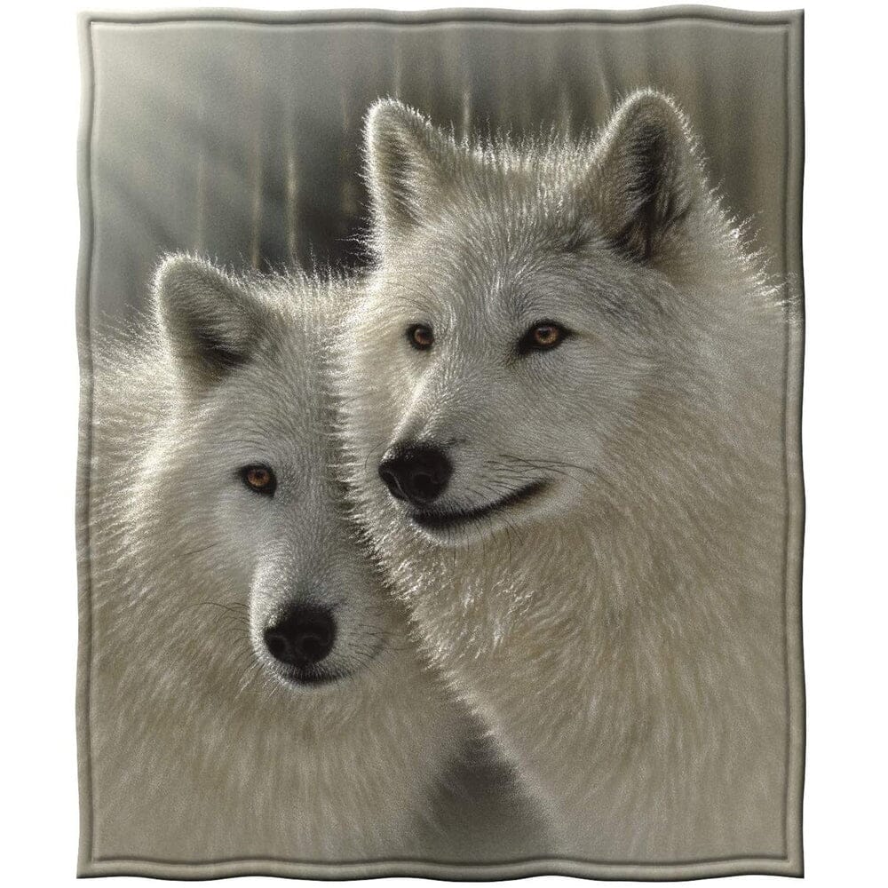 Sunlit Soulmates Wolves Super Soft Plush Fleece Throw Blanket