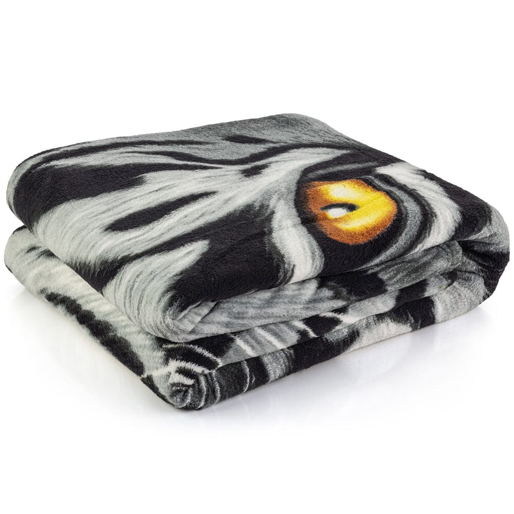 White Tiger Face Super Soft Plush Fleece Throw Blanket