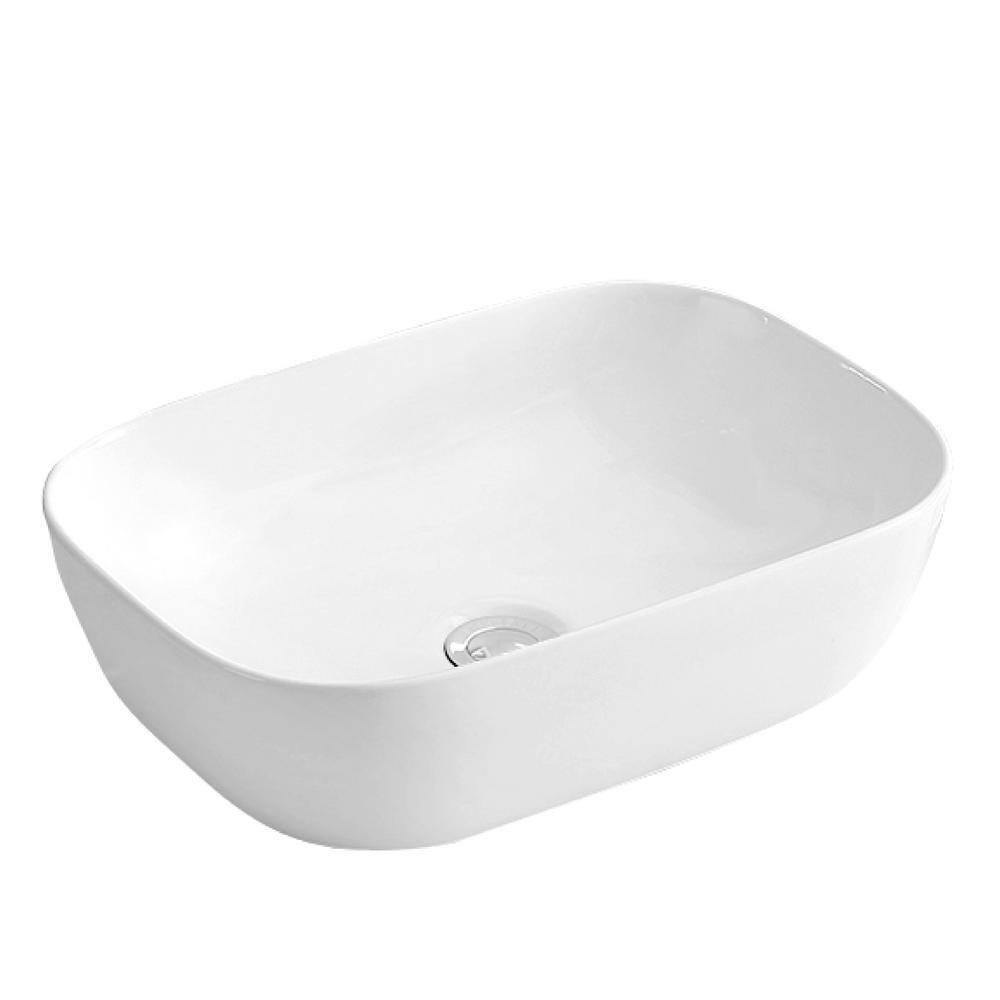 Karran Valera 20 in. Vitreous China Vessel Bathroom Sink in White VC-511-WH