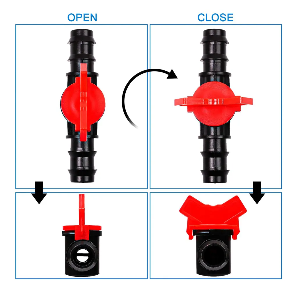 Garden Supplies 16mm 0.5inch Agriculture Irrigation Valve 1/2 Inch Shut Off Valve For Garden Hydroponic Sprinkler System